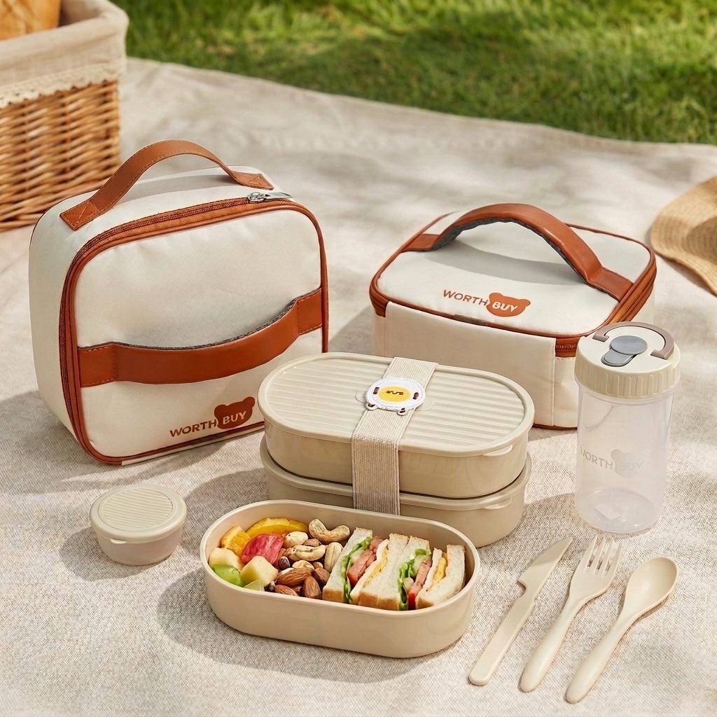 Meal Prep Box - 2Pcs/Set Reusable Plastic Lunch Box For