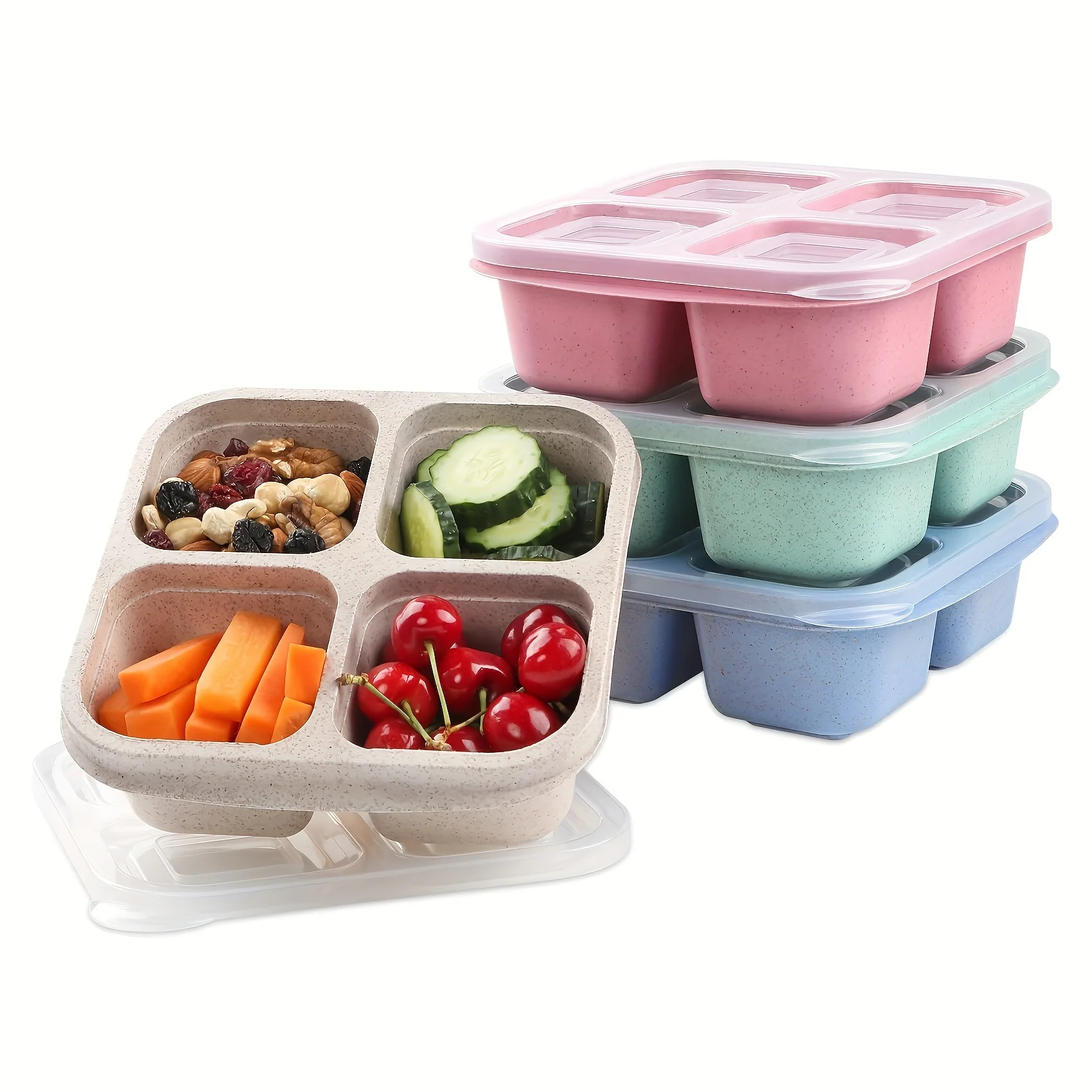 Snack Box with Four Transparen - Meal Prep Box ulasan dan harga
