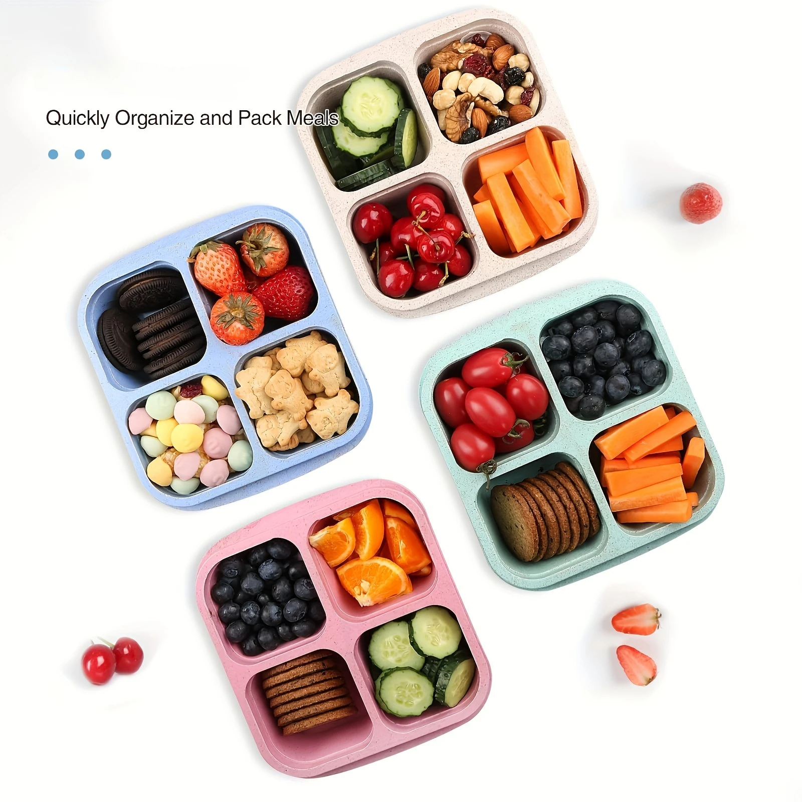 Snack Box with Four Transparen - Meal Prep Box ulasan dan harga