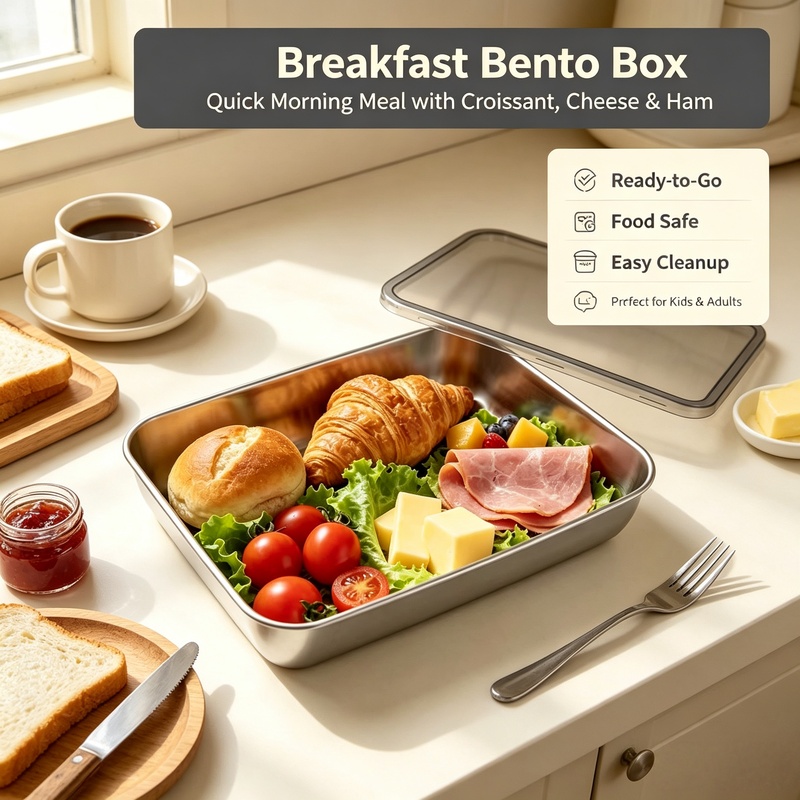 Stainless Steel Square Tray wi - Meal Prep Seafood ulasan dan harga