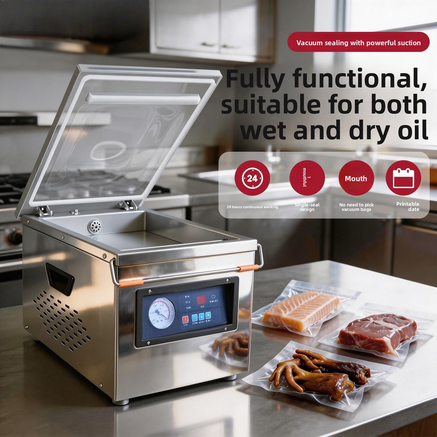 Stainless Steel Food Vacuum Se - Meal Prep Seafood ulasan dan harga