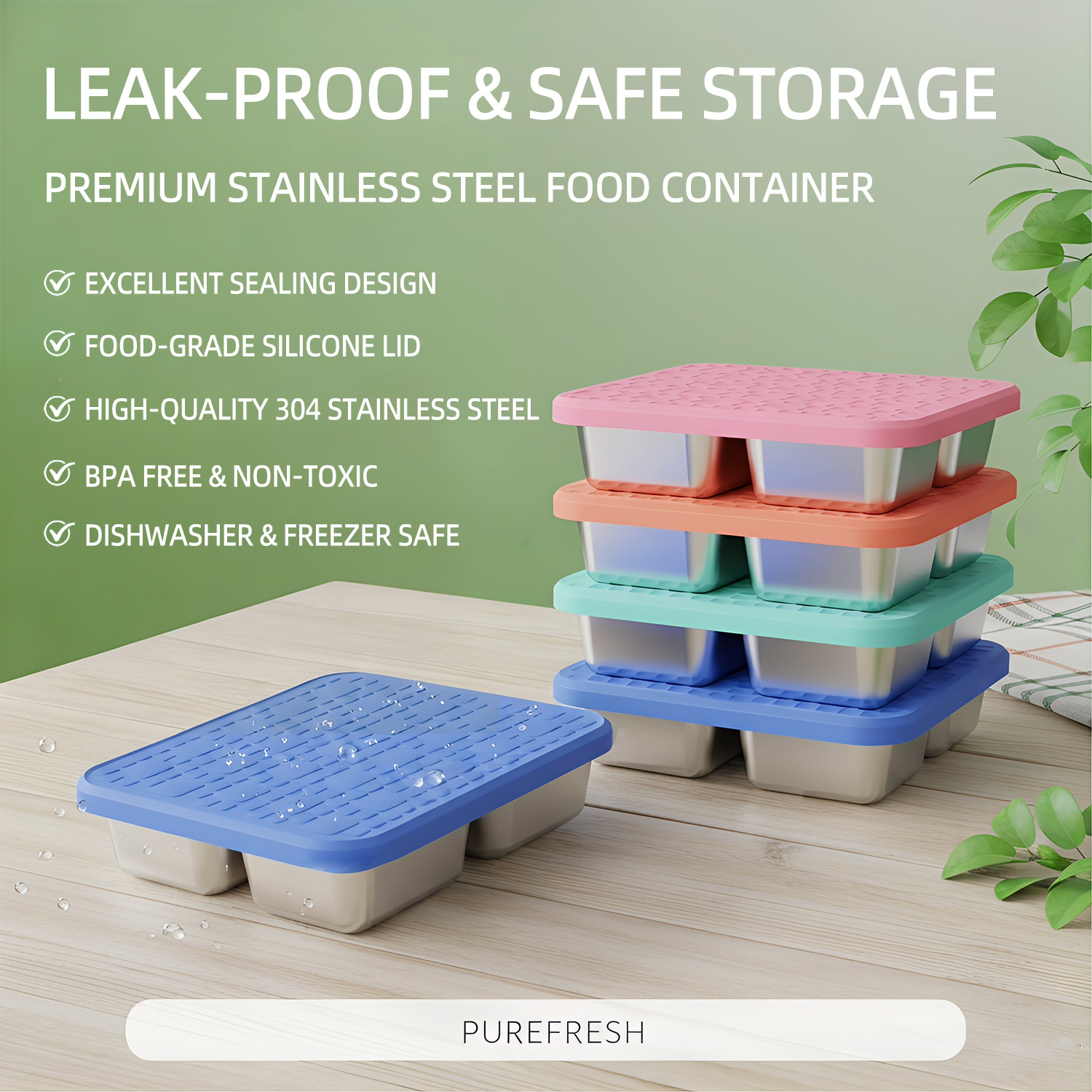 304 Stainless Steel Divided Lu - Meal Prep Box ulasan dan harga
