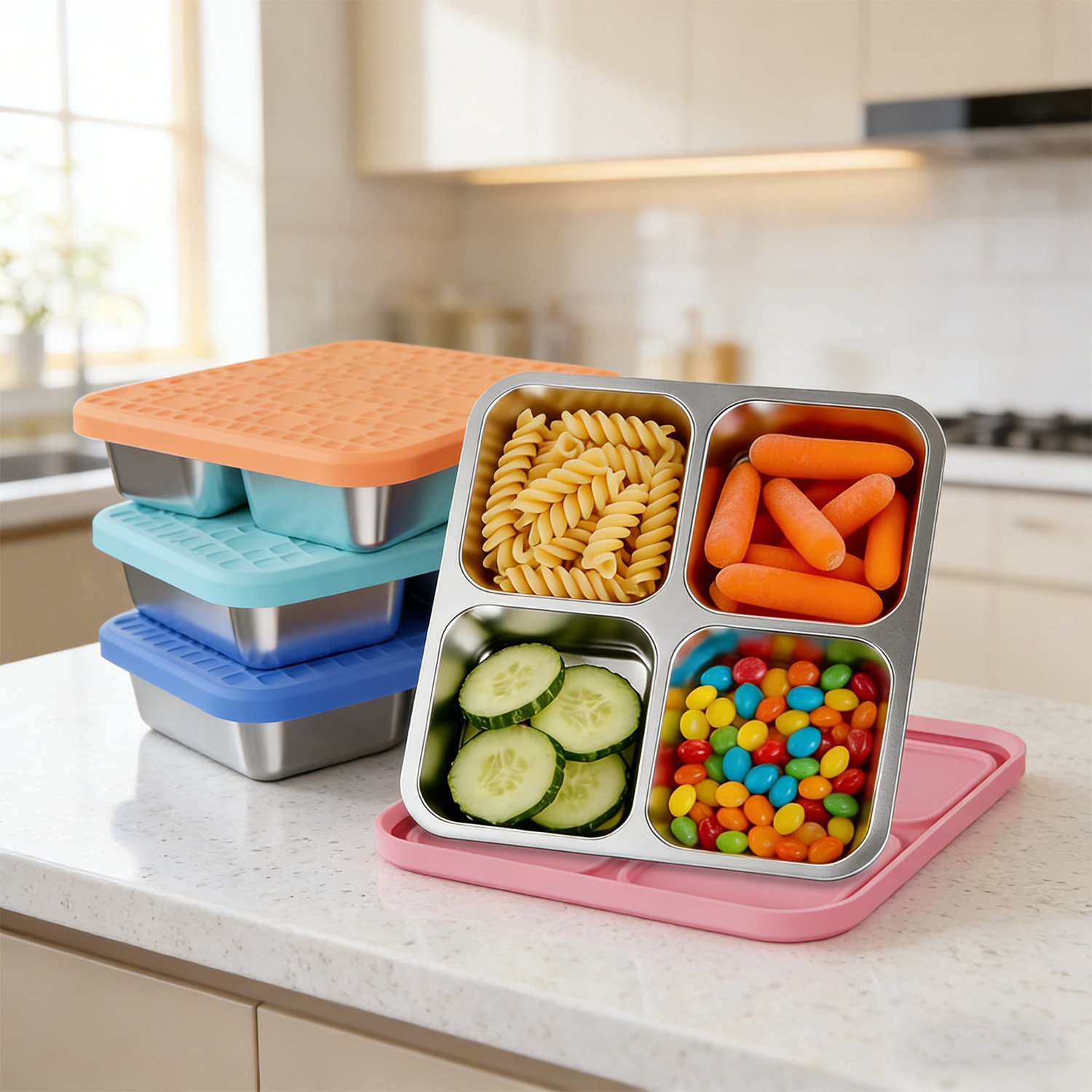 304 Stainless Steel Divided Lu - Meal Prep Box ulasan dan harga